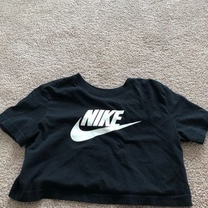 black nike crop top tee xsmall